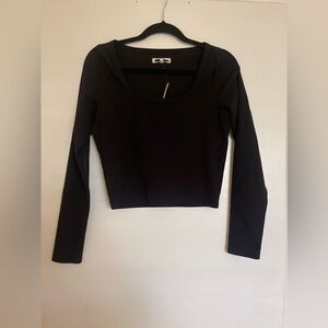 NWT Madewell Square-Neck Long-Sleeve Crop Tee